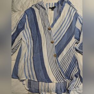 Lightweight Asymmetrical Button Blouse